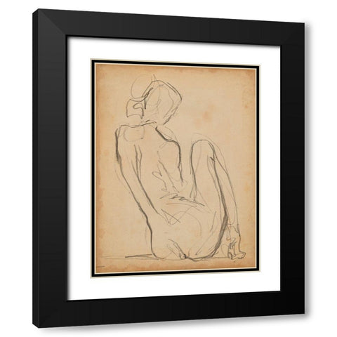 Figure Lines IV Black Modern Wood Framed Art Print with Double Matting by Parker, Jennifer Paxton
