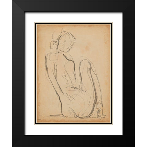 Figure Lines IV Black Modern Wood Framed Art Print with Double Matting by Parker, Jennifer Paxton