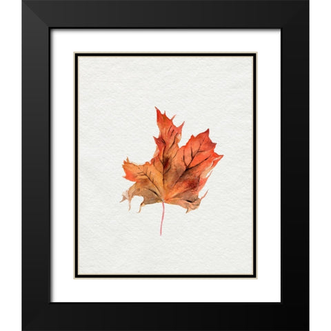 Watercolor Autumn Leaf II Black Modern Wood Framed Art Print with Double Matting by Parker, Jennifer Paxton
