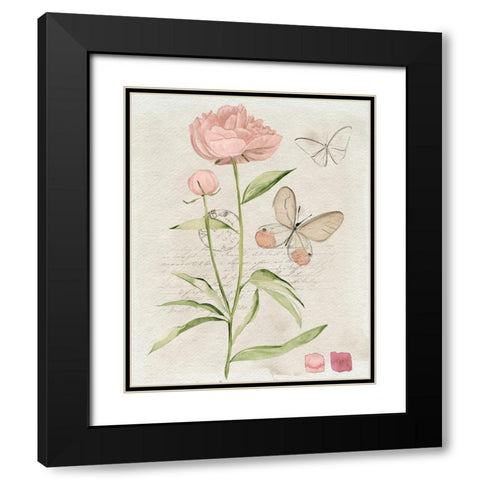 Field Notes Florals II Black Modern Wood Framed Art Print with Double Matting by Parker, Jennifer Paxton