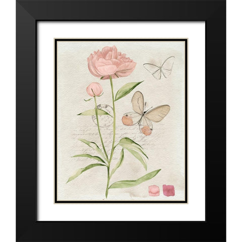 Field Notes Florals II Black Modern Wood Framed Art Print with Double Matting by Parker, Jennifer Paxton