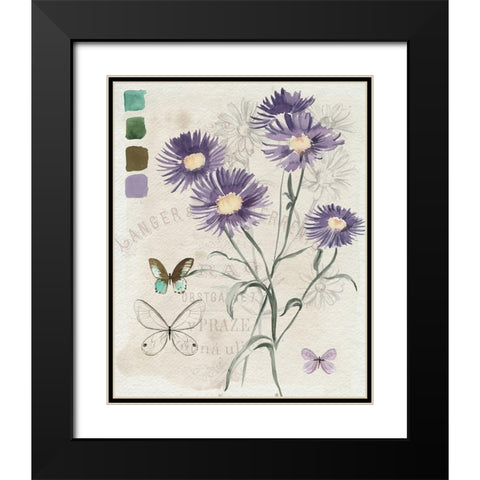 Field Notes Florals III Black Modern Wood Framed Art Print with Double Matting by Parker, Jennifer Paxton