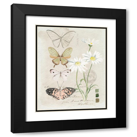 Field Notes Florals IV Black Modern Wood Framed Art Print with Double Matting by Parker, Jennifer Paxton