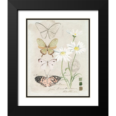 Field Notes Florals IV Black Modern Wood Framed Art Print with Double Matting by Parker, Jennifer Paxton
