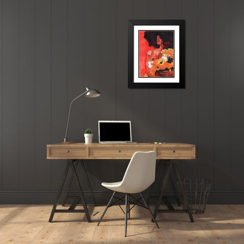 Through the Flowers I Black Modern Wood Framed Art Print with Double Matting by Parker, Jennifer Paxton