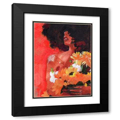 Through the Flowers I Black Modern Wood Framed Art Print with Double Matting by Parker, Jennifer Paxton
