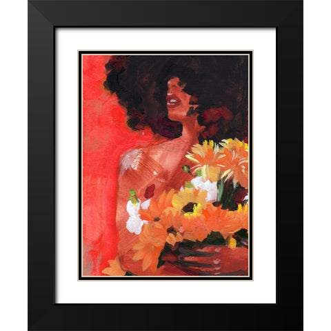 Through the Flowers I Black Modern Wood Framed Art Print with Double Matting by Parker, Jennifer Paxton