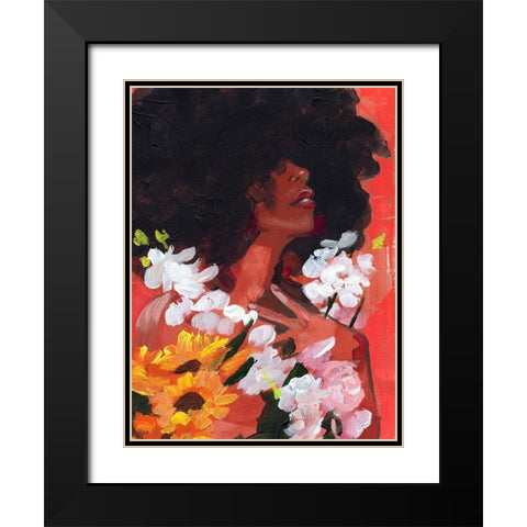 Through the Flowers II Black Modern Wood Framed Art Print with Double Matting by Parker, Jennifer Paxton