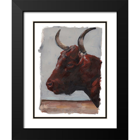 Cattle View I Black Modern Wood Framed Art Print with Double Matting by Parker, Jennifer Paxton