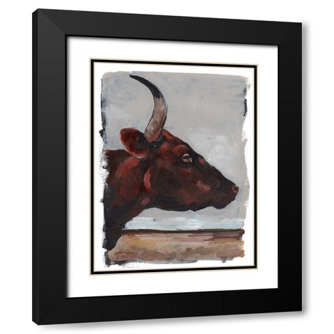 Cattle View II Black Modern Wood Framed Art Print with Double Matting by Parker, Jennifer Paxton