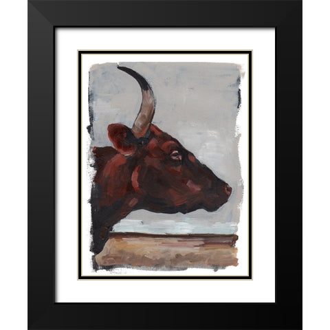Cattle View II Black Modern Wood Framed Art Print with Double Matting by Parker, Jennifer Paxton