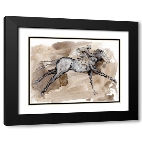 Off to the Races I Black Modern Wood Framed Art Print with Double Matting by Parker, Jennifer Paxton