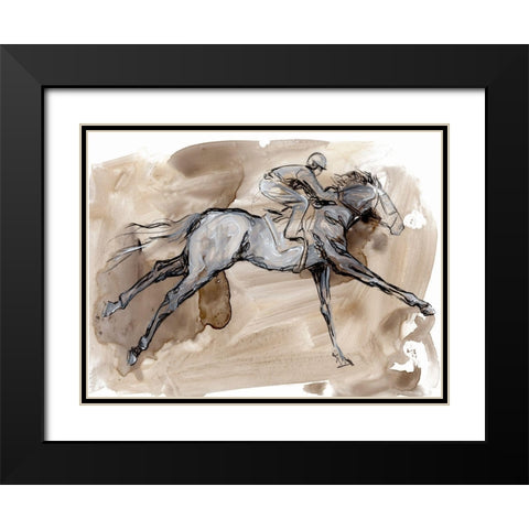 Off to the Races I Black Modern Wood Framed Art Print with Double Matting by Parker, Jennifer Paxton