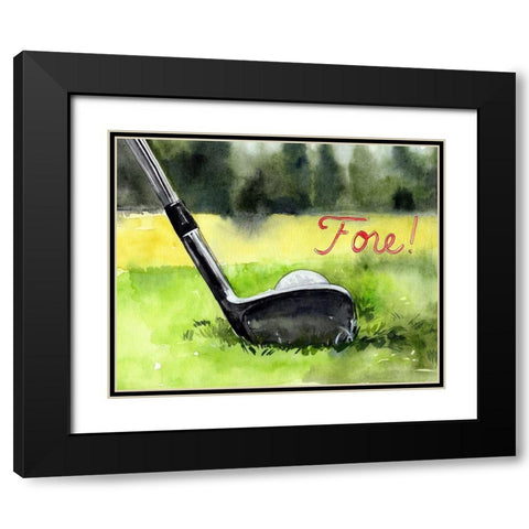 Tee Off Time IV Black Modern Wood Framed Art Print with Double Matting by Parker, Jennifer Paxton