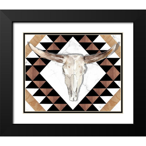 Santa Fe Skulls V Black Modern Wood Framed Art Print with Double Matting by Parker, Jennifer Paxton