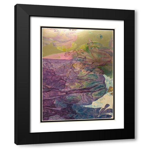 Monets Landscape V Black Modern Wood Framed Art Print with Double Matting by Combs, Joyce