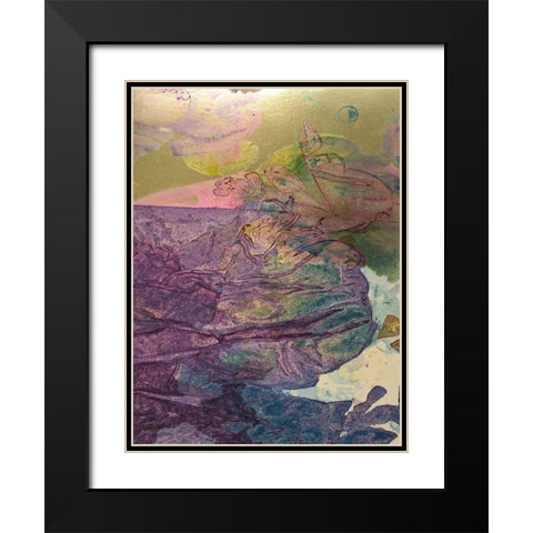 Monets Landscape V Black Modern Wood Framed Art Print with Double Matting by Combs, Joyce