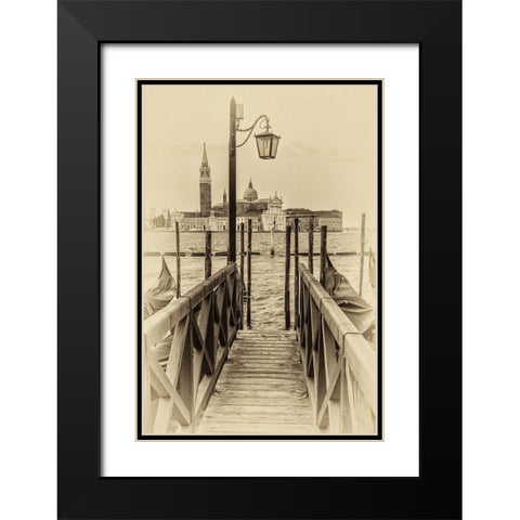 Vintage Venice II Black Modern Wood Framed Art Print with Double Matting by Head, Danny