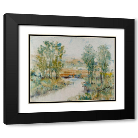 Trees on the Creek II Black Modern Wood Framed Art Print with Double Matting by OToole, Tim