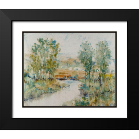Trees on the Creek II Black Modern Wood Framed Art Print with Double Matting by OToole, Tim