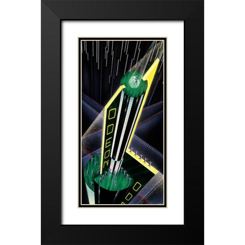 Odeon Black Modern Wood Framed Art Print with Double Matting by Hoppe, Robert
