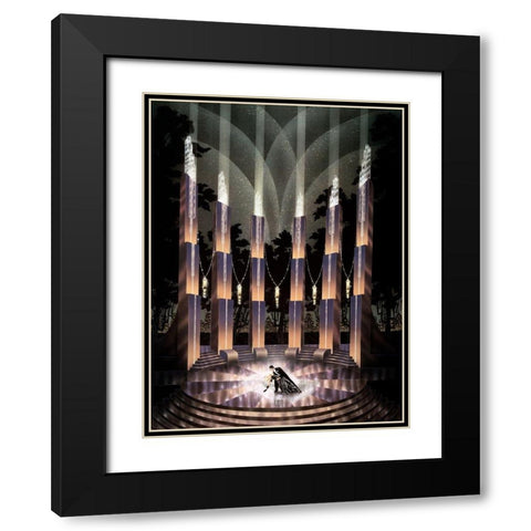 Nocturne Black Modern Wood Framed Art Print with Double Matting by Hoppe, Robert