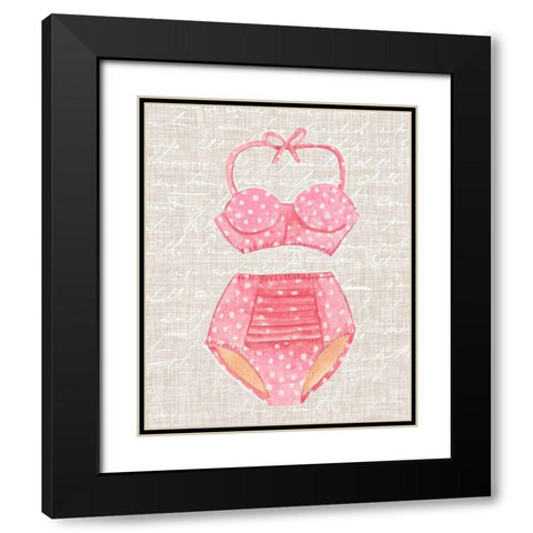 Vintage Swimming II Black Modern Wood Framed Art Print with Double Matting by Warren, Annie