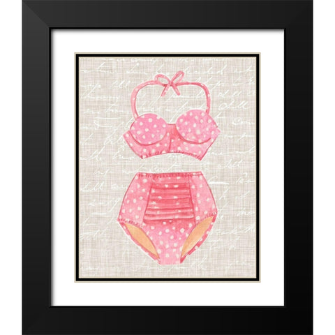 Vintage Swimming II Black Modern Wood Framed Art Print with Double Matting by Warren, Annie