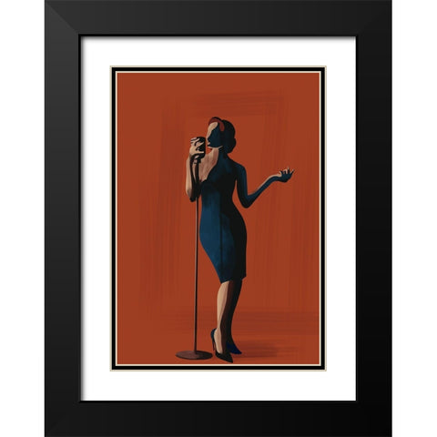 Music And Art I Black Modern Wood Framed Art Print with Double Matting by Arctic Frame