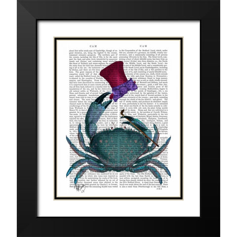 The Dandy Crab Black Modern Wood Framed Art Print with Double Matting by Fab Funky