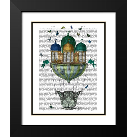 Butterfly House Black Modern Wood Framed Art Print with Double Matting by Fab Funky