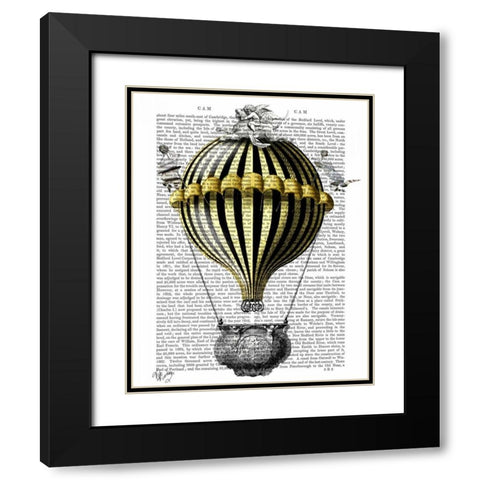 Baroque Fantasy Balloon 2 Black Modern Wood Framed Art Print with Double Matting by Fab Funky