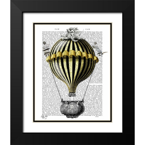 Baroque Fantasy Balloon 2 Black Modern Wood Framed Art Print with Double Matting by Fab Funky