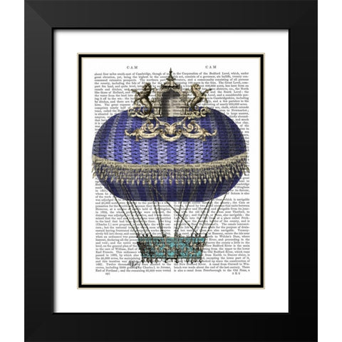Baroque Fantasy Balloon 4 Black Modern Wood Framed Art Print with Double Matting by Fab Funky