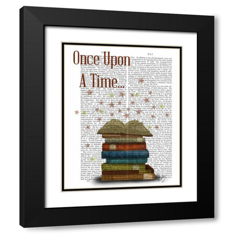Once Upon A Time Books Black Modern Wood Framed Art Print with Double Matting by Fab Funky