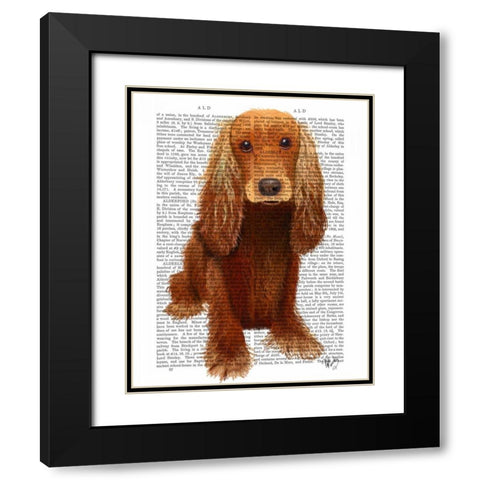 Cocker Spaniel Plain Black Modern Wood Framed Art Print with Double Matting by Fab Funky