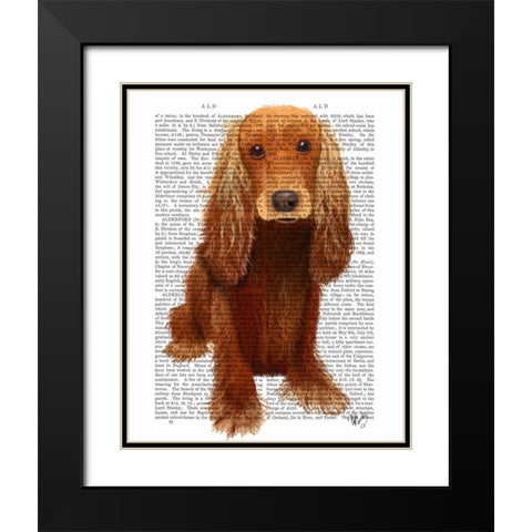 Cocker Spaniel Plain Black Modern Wood Framed Art Print with Double Matting by Fab Funky