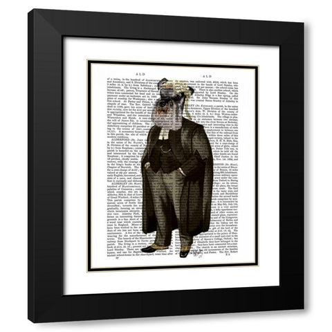 Schnauzer Lawyer Black Modern Wood Framed Art Print with Double Matting by Fab Funky