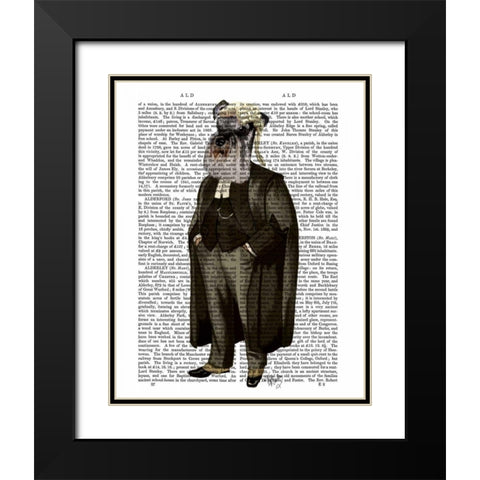 Schnauzer Lawyer Black Modern Wood Framed Art Print with Double Matting by Fab Funky