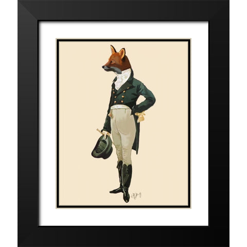 Dandy Fox Full Black Modern Wood Framed Art Print with Double Matting by Fab Funky