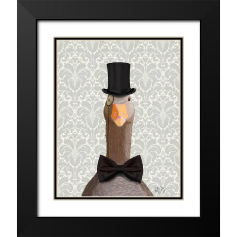 Distinguished Goose Black Modern Wood Framed Art Print with Double Matting by Fab Funky