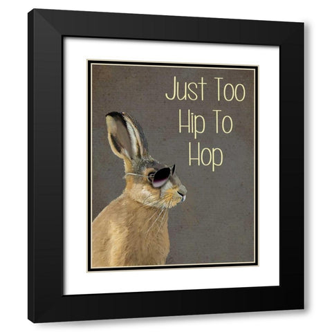 Too Hip To Hop Grey Black Modern Wood Framed Art Print with Double Matting by Fab Funky