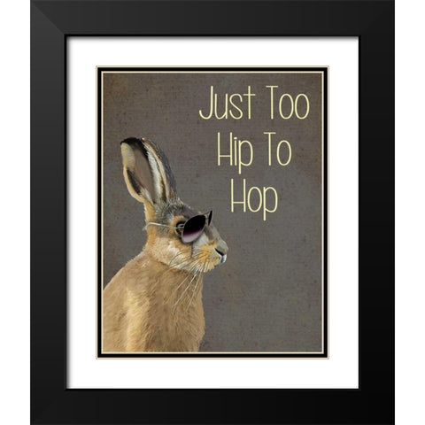 Too Hip To Hop Grey Black Modern Wood Framed Art Print with Double Matting by Fab Funky