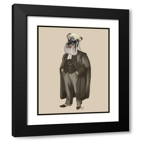 Schnauzer Lawyer Black Modern Wood Framed Art Print with Double Matting by Fab Funky