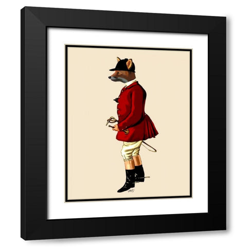 Fox Hunter 1 Black Modern Wood Framed Art Print with Double Matting by Fab Funky