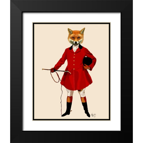 Fox Hunter 2 Full Black Modern Wood Framed Art Print with Double Matting by Fab Funky