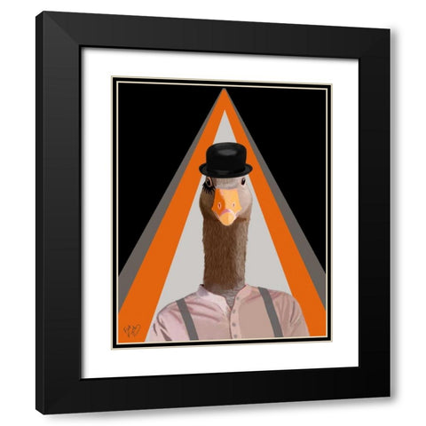 Clockwork Orange Goose Black Modern Wood Framed Art Print with Double Matting by Fab Funky