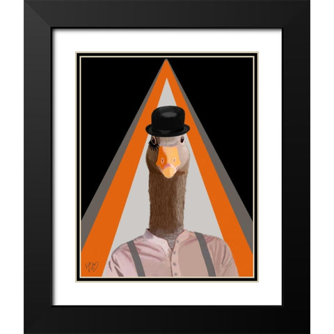 Clockwork Orange Goose Black Modern Wood Framed Art Print with Double Matting by Fab Funky