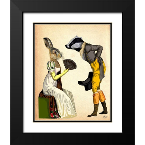 Look of Love Black Modern Wood Framed Art Print with Double Matting by Fab Funky