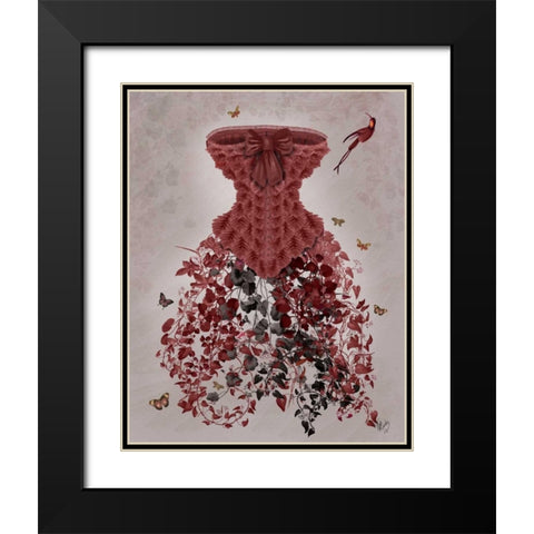 Woodland Corset Black Modern Wood Framed Art Print with Double Matting by Fab Funky
